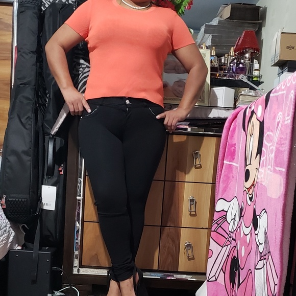 TALBO'TS WOMEN'S SWEATER TOP ORANGE SALMON MEDIUM - Picture 5 of 8